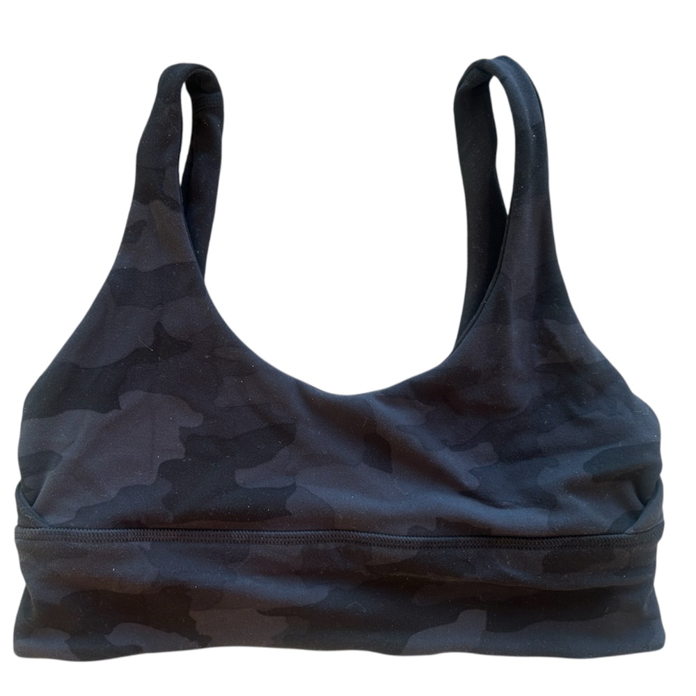 Lululemon Black Camo Reversible Sports Bar Scoop Neck